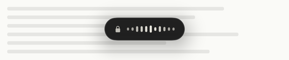 The pill with a small padlock beside the sound wave, for hands-free mode.