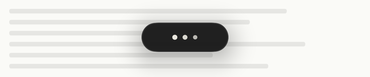 The pill showing three dots while Saywind writes.